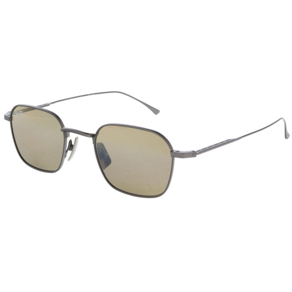 Maui Jim MJ0690S-002 Gunmetal Titanium Square Sunglasses Brown Polarized